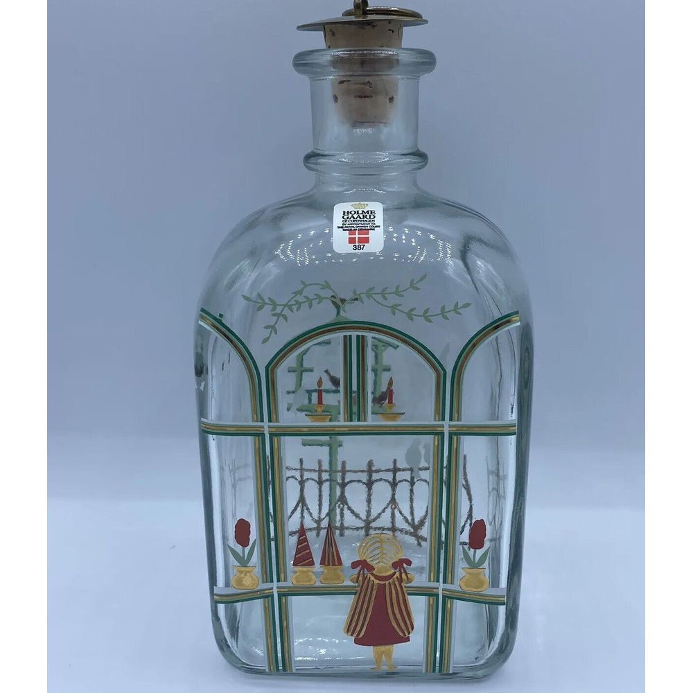 Vintage Holmegaard Royal Copenhagen Glass Christmas‎ Decanter 1980s